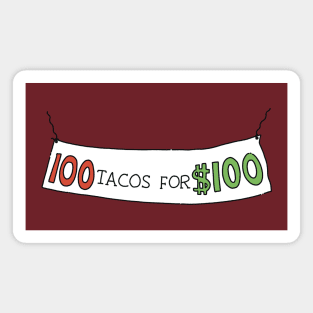 100 Tacos for 100 Magnet